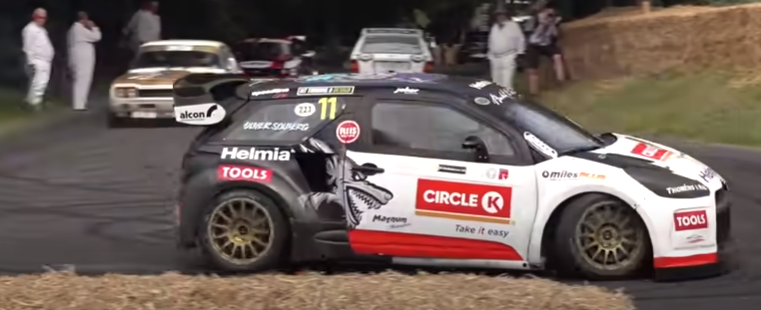 CRAZY Driving by 17-year-old Oliver Solberg in a 600hp Citroën DS3 RallyCross Supercar!